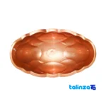 Front view of Turni Copper Nut Dish Vase Set Diamond Engraved Handmade design and key details