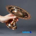 Copper Diamond Cut Dessert Plate L04 - Front view showing design and key details