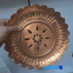 Sadeghi Copper Decorative Bowl and Spray Set Flower Design key details (Front view)
