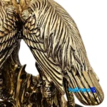 Front view of Brass Crane Sculpture Love Model design and key details