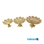 Brass Fruit Bowl Set Floral Design product labeling and brand (Package front)