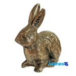 Front view of Brass Decorative Rabbit Model Set Two 26x9x13 cm design and key details