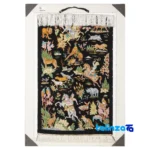 Top view of C Persia Handwoven Tapestry Hunting Scene pattern and color tone