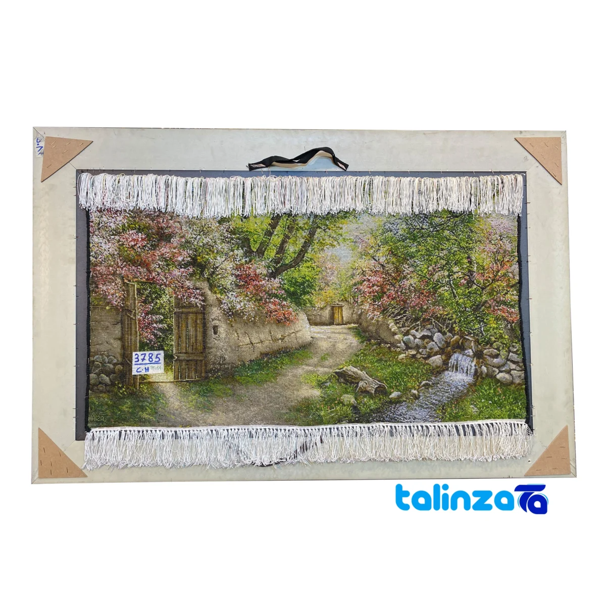 Top view of Handwoven Carpet Wall Art Spring Alley Design pattern and color tone