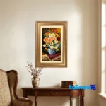 Top view of Si Persia Handwoven Tapestry Flower Design pattern and color tone