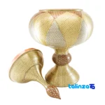Front view of Faakhir Royal Copper Inlaid Candy Bowl Vase Set 54 x 20 design and key details