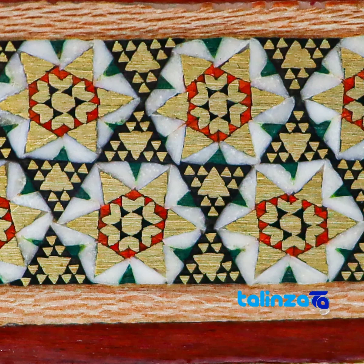 Front view of Fakher Handmade Marquetry Chessboard Artistic HQ50 RT cut and waistband design