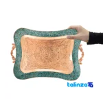 Front view of Shahpasand Turquoise Copper Tea Set 47 x 33 design and key details