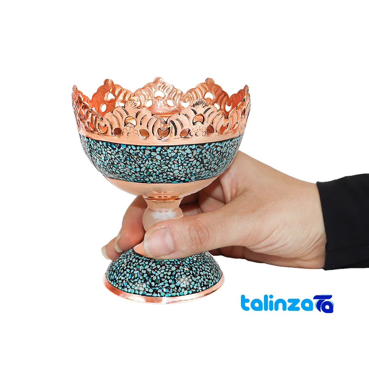 Front view of Crowned Turquoise Haftsin Decorative Set 301211 86 x 10 design and key details