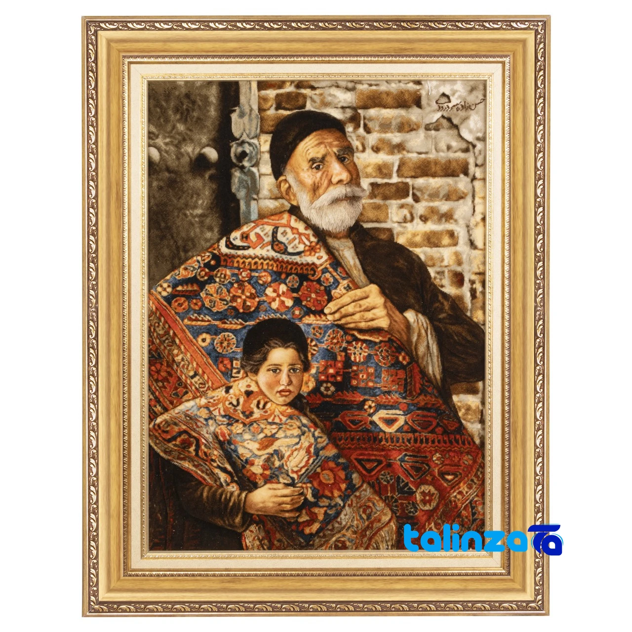 Moving Persian Carpet Wall Art - Handwoven Tapestry - Top view pattern and color tone