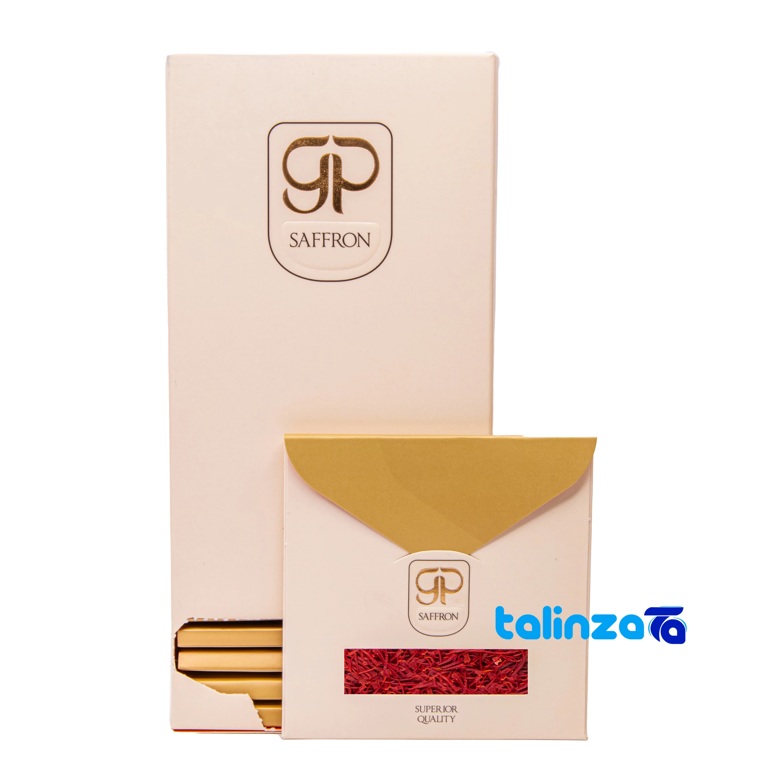 Negin Saffron for Sale - GP Saffron Negin - Front view grade and packaging