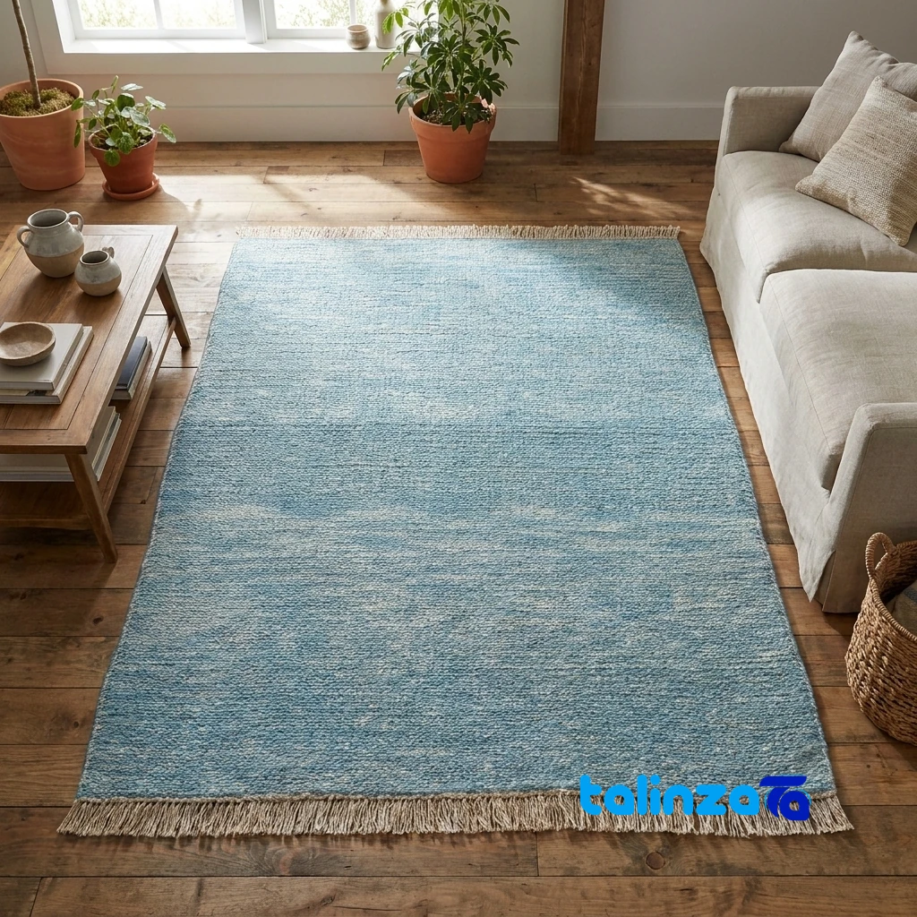 Persian Rug Value Factors - Persian Handwoven Moroccan Rug Blue overall design layout (Full spread)