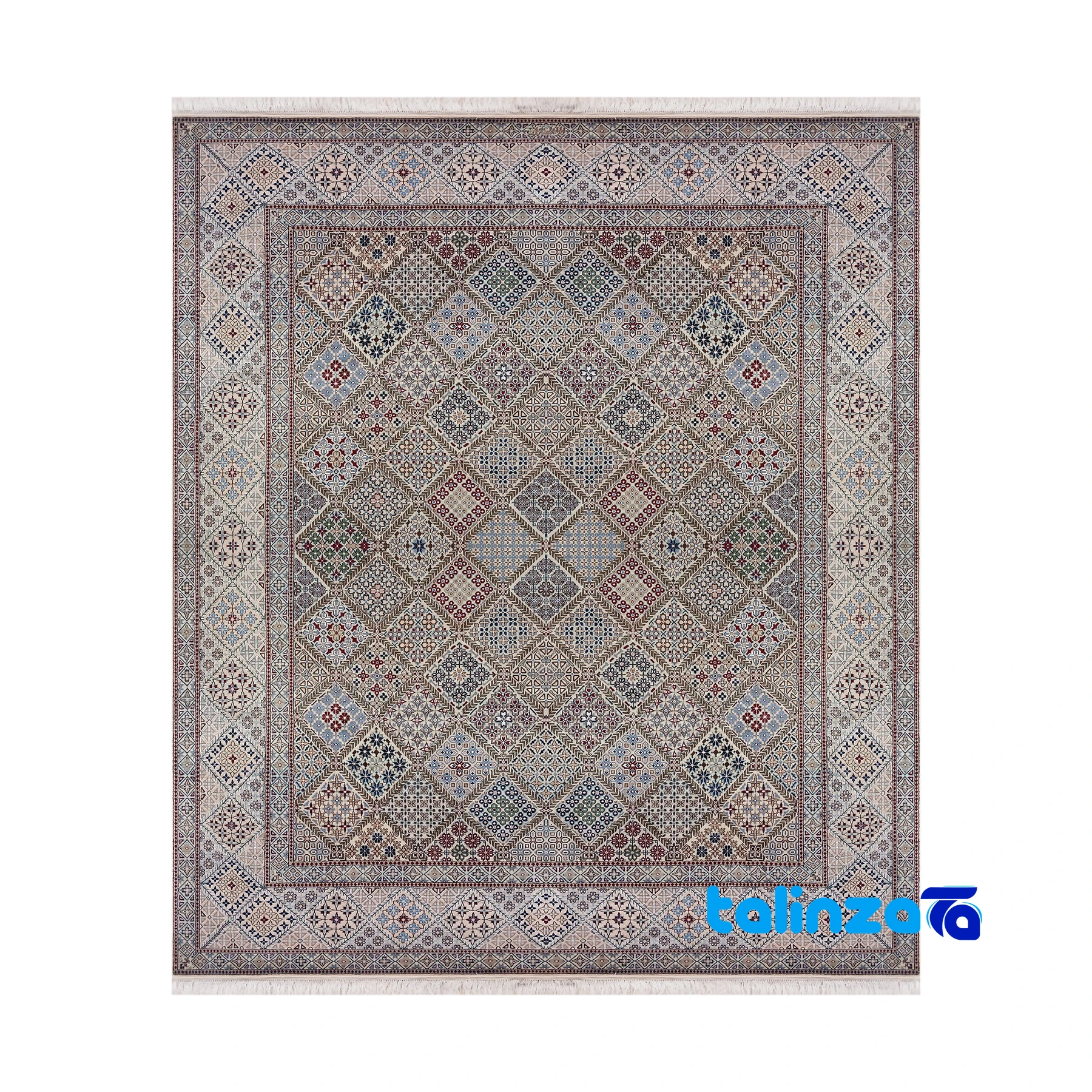 Persian Runner Rug - Nain Handwoven Rug - Full spread overall design layout