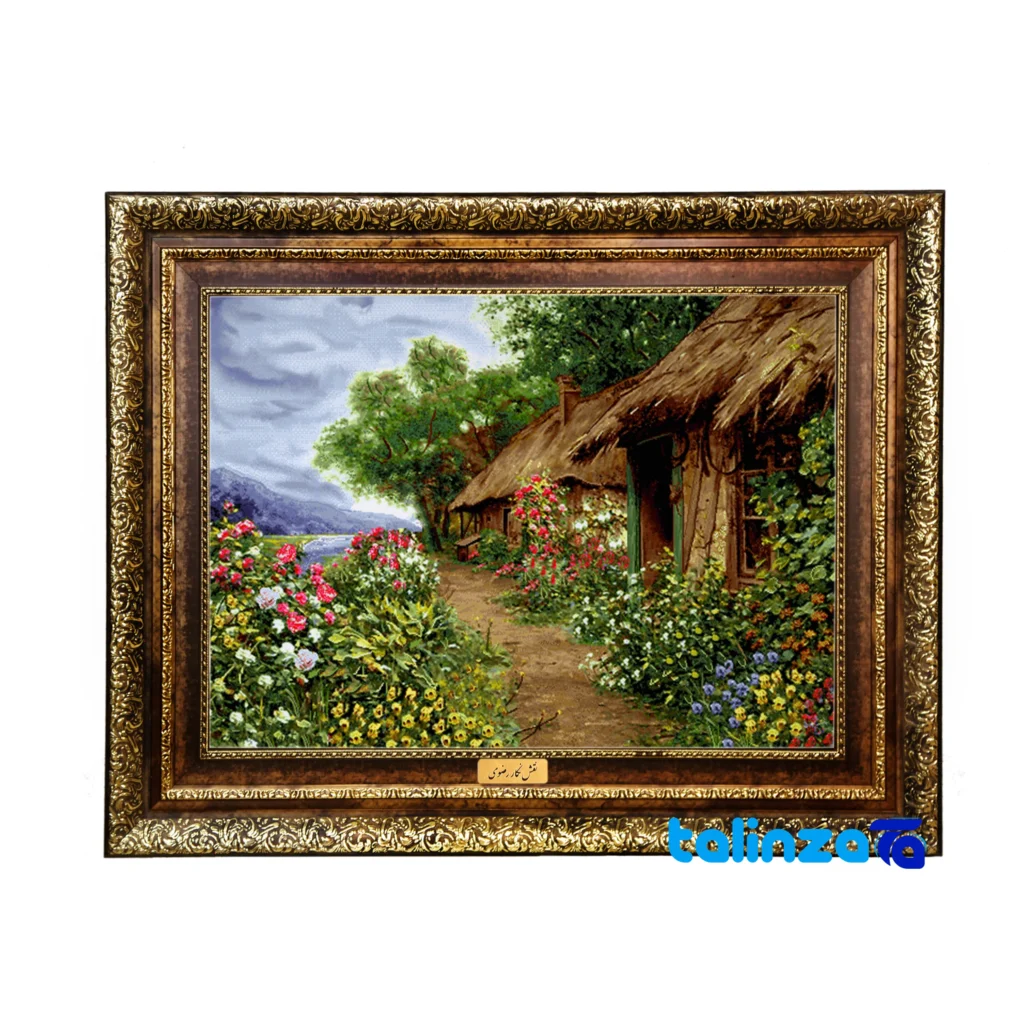 Persian Wall Art Sizing - Machine-Woven Carpet Tapestry - Top view pattern and color tone