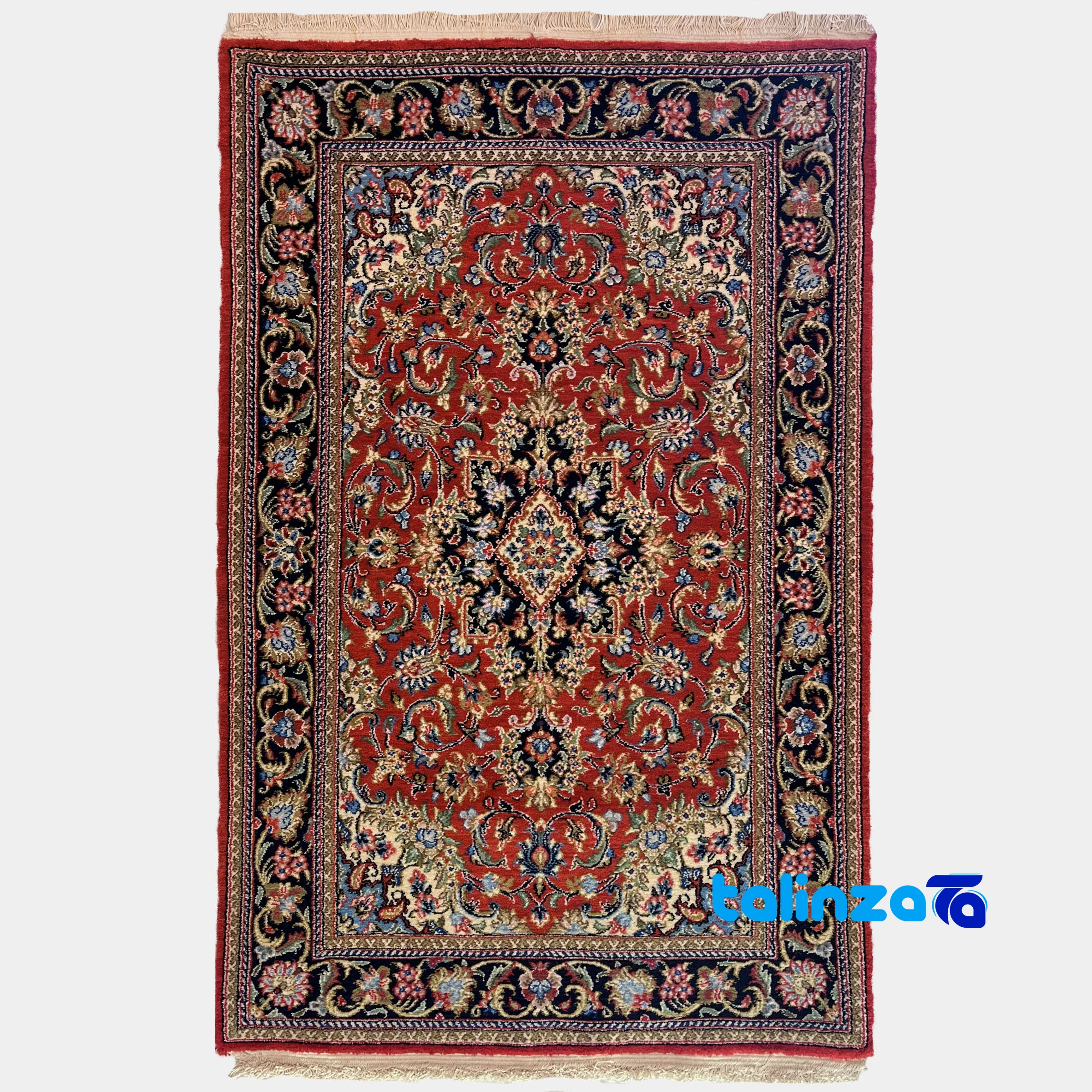 Traditional vs Modern Persian Rugs - Handwoven Persian Rug NKP.RJ5 Red overall design layout (Full spread)